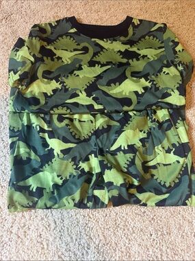 Falls Creek Black and Green Dino Print Tee